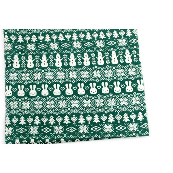 スムースニット生地105cm巾／ラパン・ノルディック柄（オフホワイト地