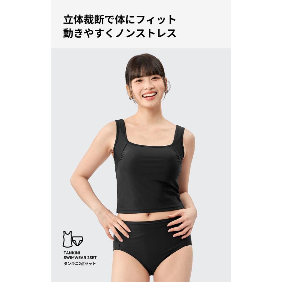 水着 レディース ラッシュガード 上下 セット 上下セット 体型カバー セパレート タンキニ 長袖 5点セット フード付き パーカー uvカットパーカー レギンス uvの画像
