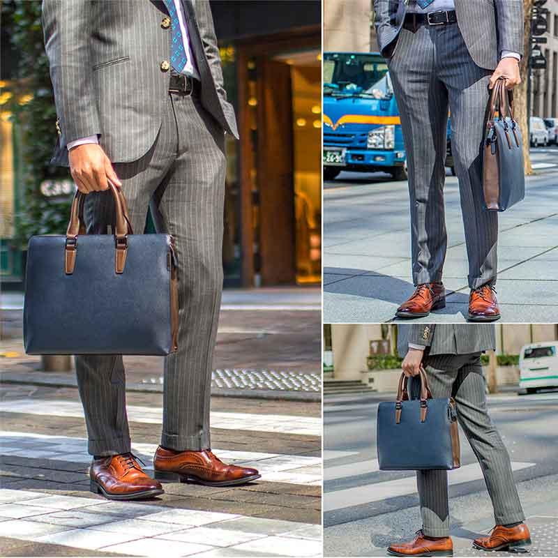 ビジネスバッグ ブリーフケース 本革 革 軽量 メンズ レディース a4 ビジネスバック ショルダー 2way LDS01406の画像
