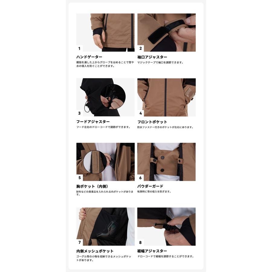 スキーウェア スノーボードウェア ジャケット メンズ 上 単品 スノボウェア スノボーウェア スノーウェア スキー スノーボード スノボ スノボー ウェア_16
