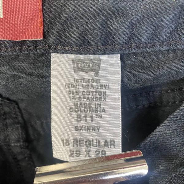 Levi's リーバイス 511 デニムジーンズパンツ ブラック ジップフライ スキニー W29L29 実寸W30in  42825-1382  L221206-N685｜leteety0120｜09