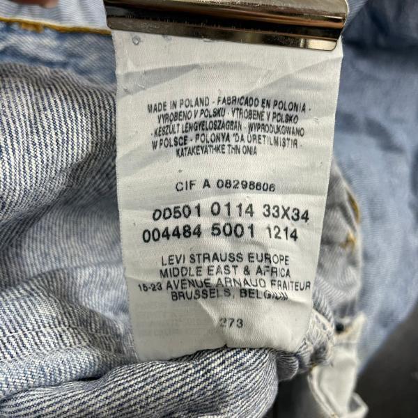 Levi's リーバイス 501 デニムジーンズパンツ ライトブルー ボタンフライ W33L34 実寸W31in 赤タブ 005010114 USA 海外輸入 古着 LK10558｜leteety0120｜09