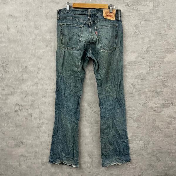 Levi's リーバイス 527TM デニムジーンズパンツ ブルー 股上浅 ブーツカット ジップフライ W32L34 実寸W35in 赤タブ 055274257 LK10640｜leteety0120｜02