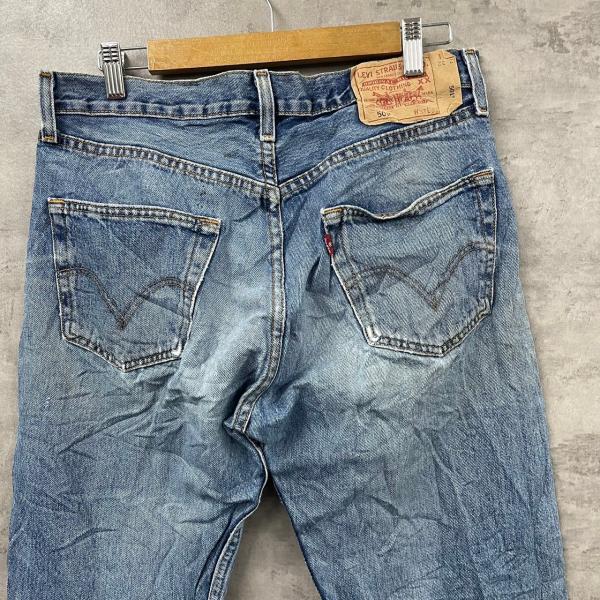 Levi's501R ライトブルー ボタンフライ デニムジーンズパンツ W32L32 実寸W32in 赤タブ 5010114 USA 海外輸入 古着 LK10704｜leteety0120｜04