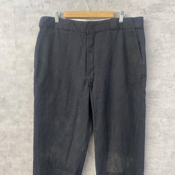 Dickies874 ディッキーズ ブラック ジップフライ ワークパンツ 38×32 実寸W37in 874BK USA 海外輸入 古着 S1-N234｜leteety0120｜03