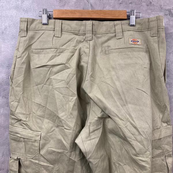 Dickies ディッキーズ カーゴパンツ カーキベージュ ジップフライ ワーク 36x34 実寸W35in 2112372KH USA 海外輸入 古着 SK10642｜leteety0120｜03