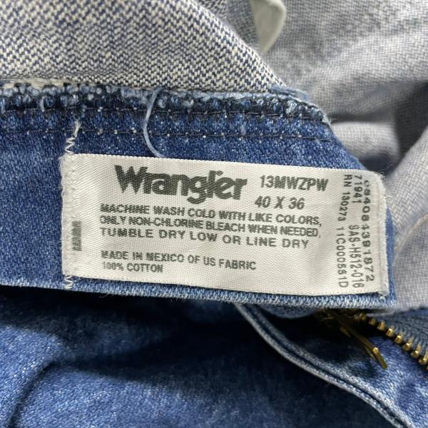 Wrangler ラングラー  デニムジーンズパンツ ブルー ジップフライ 40x36 実寸W40in 大きいサイズ 13MWZPW USA 海外輸入 古着 WK10042｜leteety0120｜10