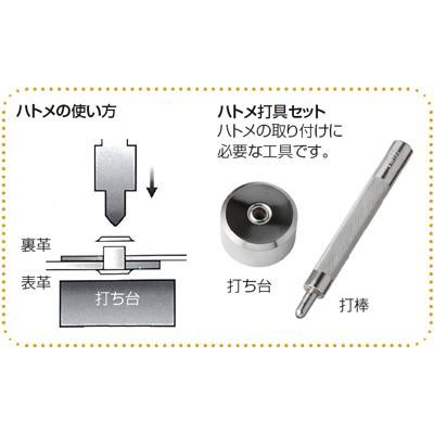 ハトメ No.23 黒ニッケル 20個入り 内径約9mm レザークラフト ハトメリング アイレット｜lethercraftdubro｜04