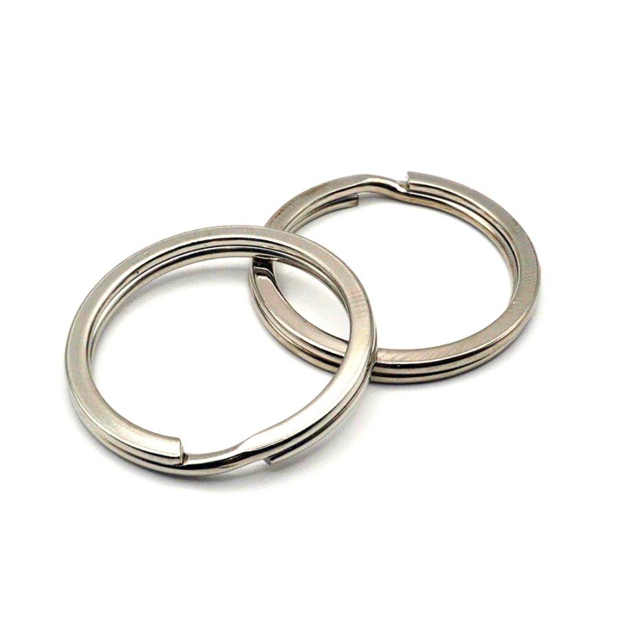 二重リング(平） ニッケル/内径21mm 2個入り レザー用金具 レザー