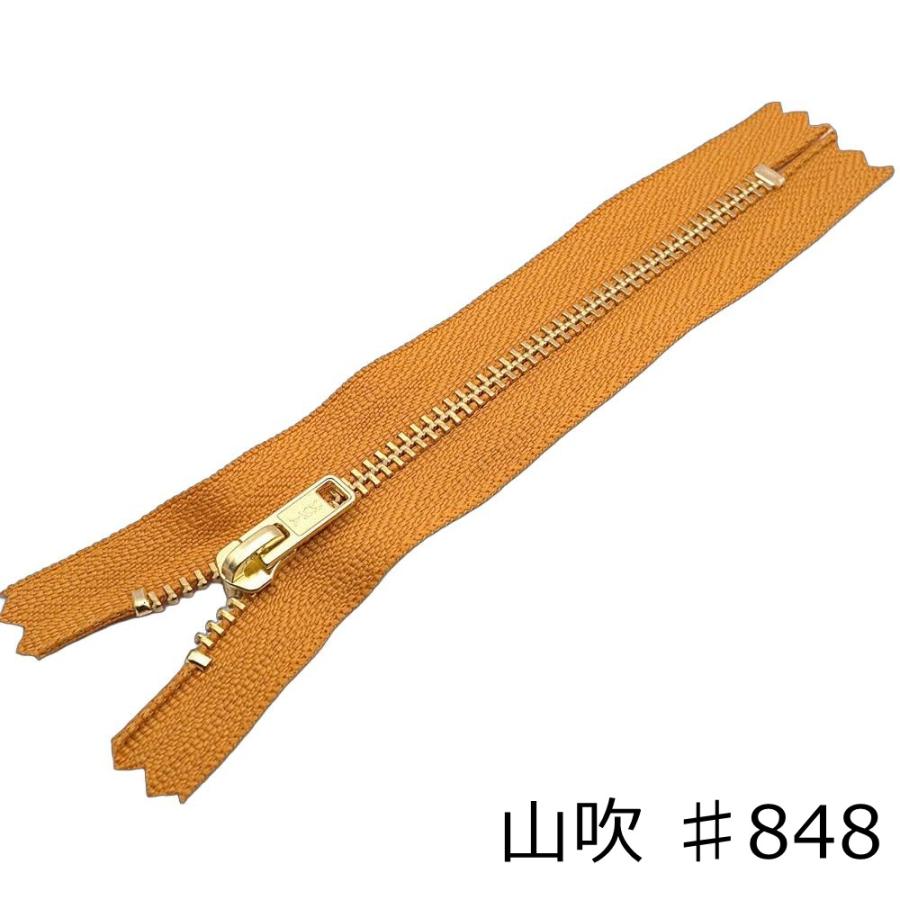 YKK 3号メタルファスナー ゴールド 20cm止め 全11色 金属ファスナー