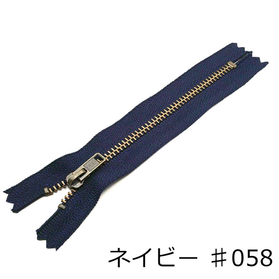 YKK 3号メタルファスナー アンティーク 12cm止め 全17色 金属
