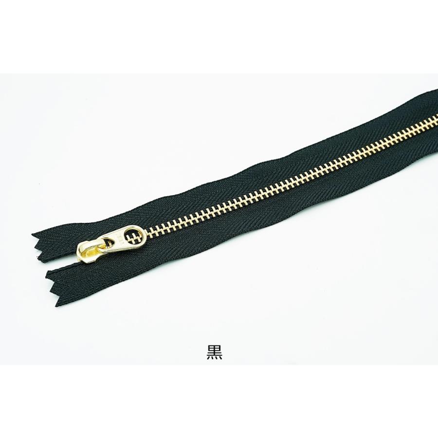 YKK 4号メタルファスナー ゴールド 40cm止め 全8色 金属ファスナー