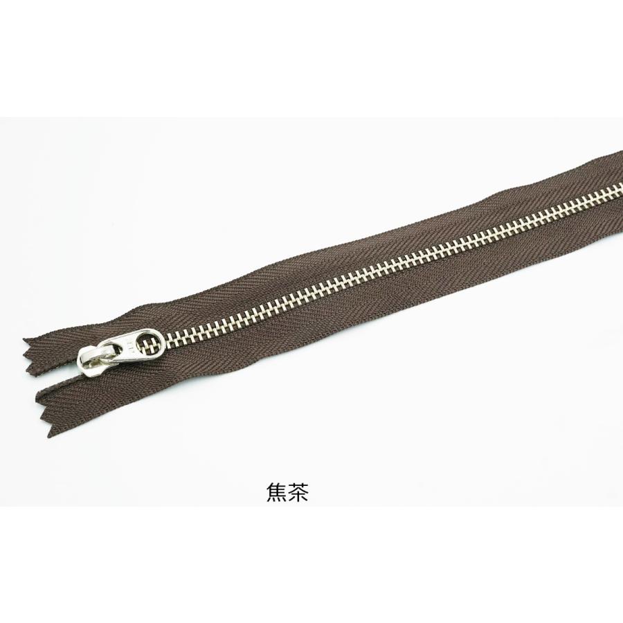 YKK 4号メタルファスナー ニッケル 30cm止め 全8色 金属ファスナー
