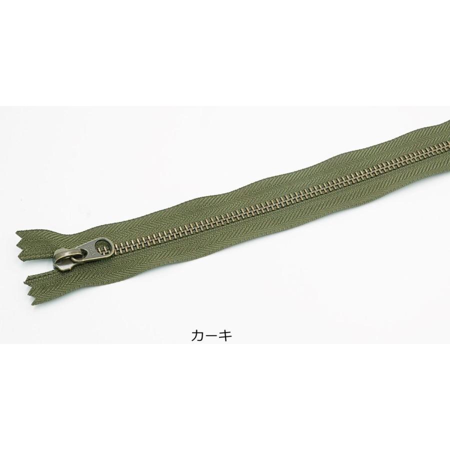 CASTELBAjACWファスナー YKK 5号メタルファスナー アンティーク 50cm止め 全11色 金属