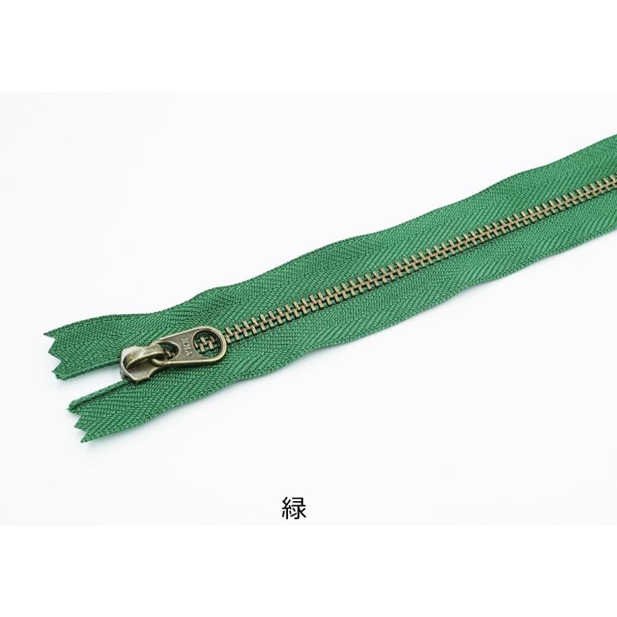YKK 5号メタルファスナー アンティーク 50cm止め 全11色 金属