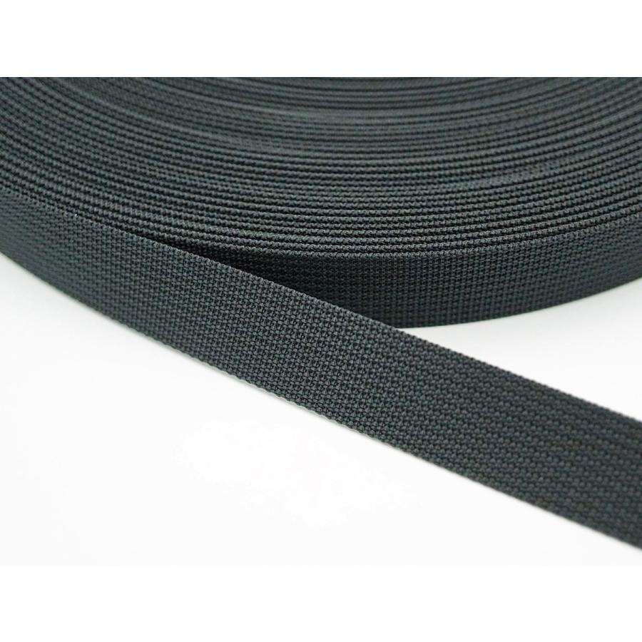 20mm巾ナイロンテープ(黒)　細コール織　日本製　1m毎カット売り　高密度ナイロンテープ