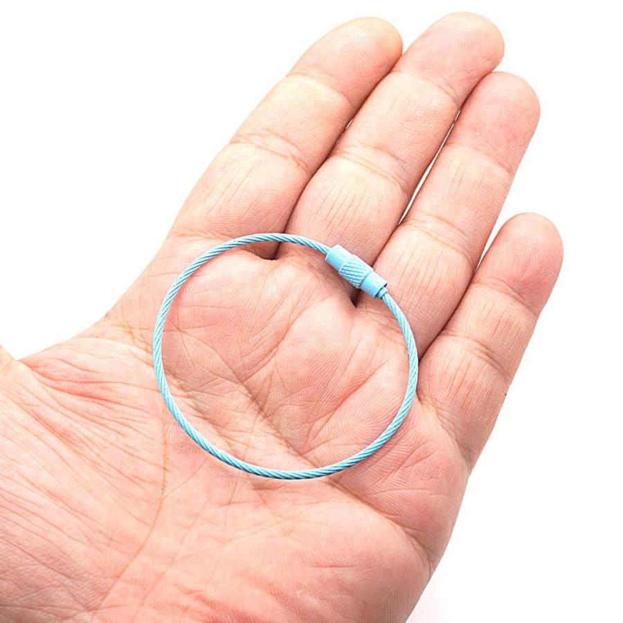 カラーキーワイヤー 5本入り 全16色 直径約4.5cm キーホルダー