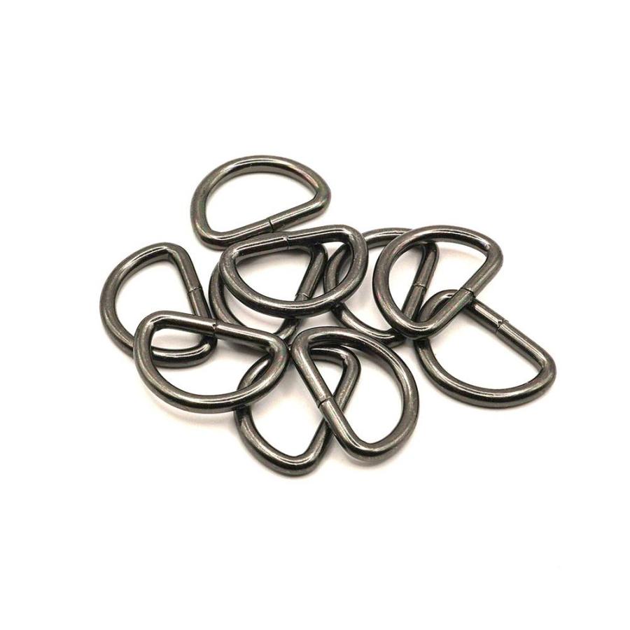 Dカン 2.5mm×15mm/黒ニッケル 10個入り レザー用金具 レザークラフト