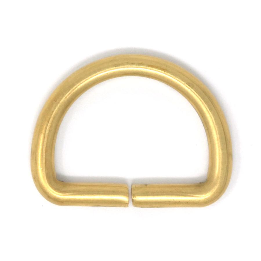 Dカン 3mm×16mm/ブラス（真鍮） 4個入り 真鍮無垢 レザー用金具 レザー