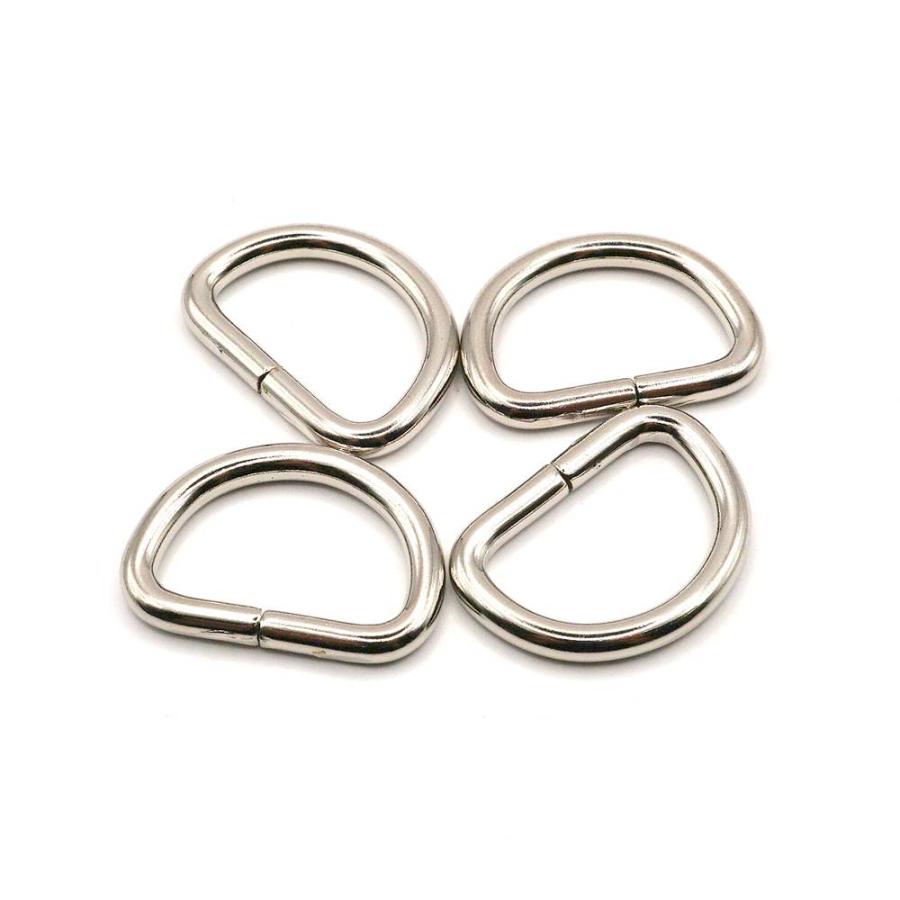 Dカン 3mm×18mm/ニッケル 4個入り レザー用金具 レザークラフト