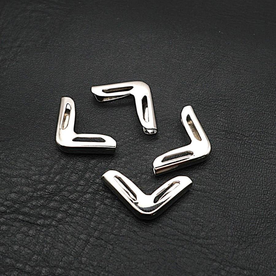 コーナー金具 4個入り ニッケル No.8 レザー用金具 レザークラフト
