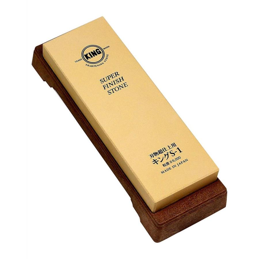 キング 超仕上用砥石 台付 #6000 最終超仕上用 S-1 : レザー