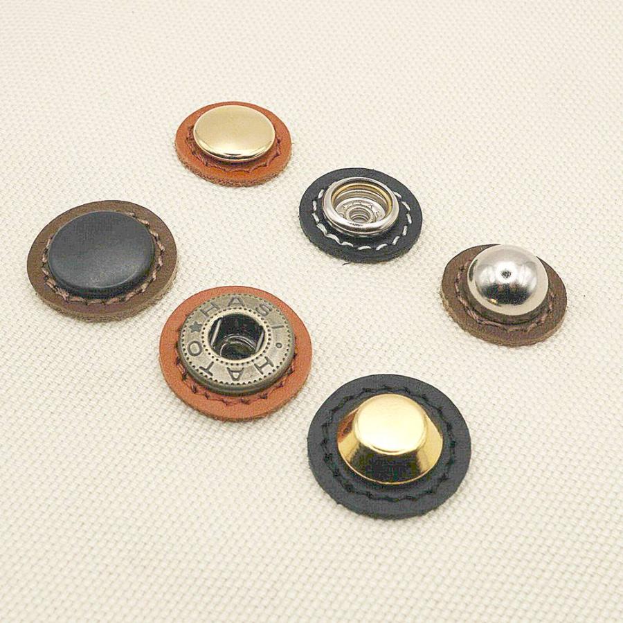 皮革パーツ】ホック・カシメ用当て革 正円 18mm/21mm 2サイズ 3カラー