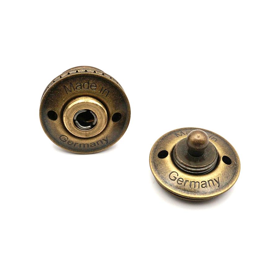 ◆新品/未使用 ドイツ製 本革 ケース フック付き ドイツ職人 手作り LOXXドイツホック 柄 ニッケル・アンティーク・真鍮生地 1個入り