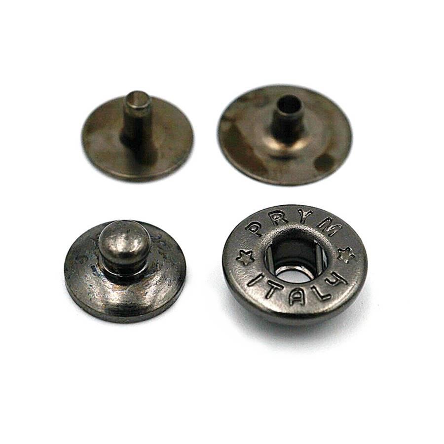 プリムイタリー/PRYM ITALY ホック ギボシタイプ 黒ニッケル 約9mm