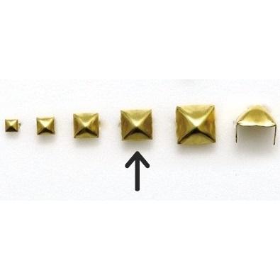 スクエアスタッズ 12mm ブラス（真鍮） 5個入り レザー用金具 レザー