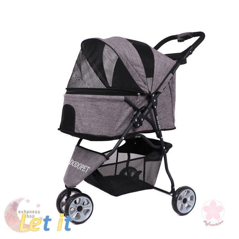 【最終】 ペットカート ペットバギー DODOPET 切り替え ハンドル 多頭飼い 大型犬 中型犬 小型犬 犬 荷物入れ バスケット キャノビー付き 4輪 折り 【3983323014】(21350円)