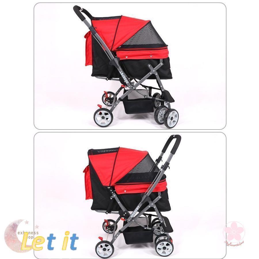 【最終】 ペットカート ペットバギー DODOPET 切り替え ハンドル 多頭飼い 大型犬 中型犬 小型犬 犬 荷物入れ バスケット キャノビー付き 4輪 折り 【3983323014】(21350円)