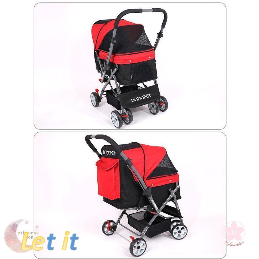 【最終】 ペットカート ペットバギー DODOPET 切り替え ハンドル 多頭飼い 大型犬 中型犬 小型犬 犬 荷物入れ バスケット キャノビー付き 4輪 折り 【3983323014】(21350円)