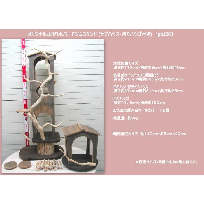 オリジナルバードジムタワー(サブハウス・吊りハシゴ付き)　pb106_2