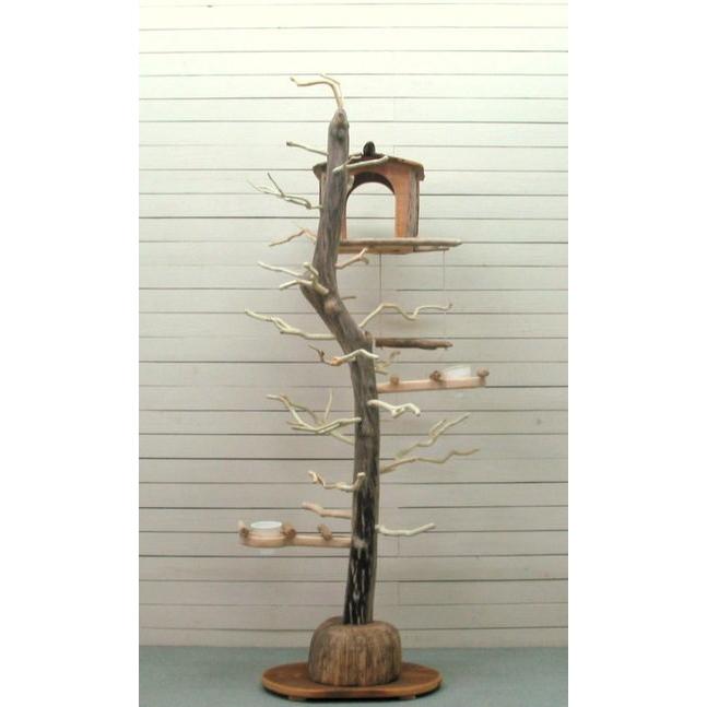 オリジナル大型流木バードジムタワースタンド pb32 ペット用品　鳥の止まり木スタンド　バードジム　巣箱　餌台　多目的飾り棚台 