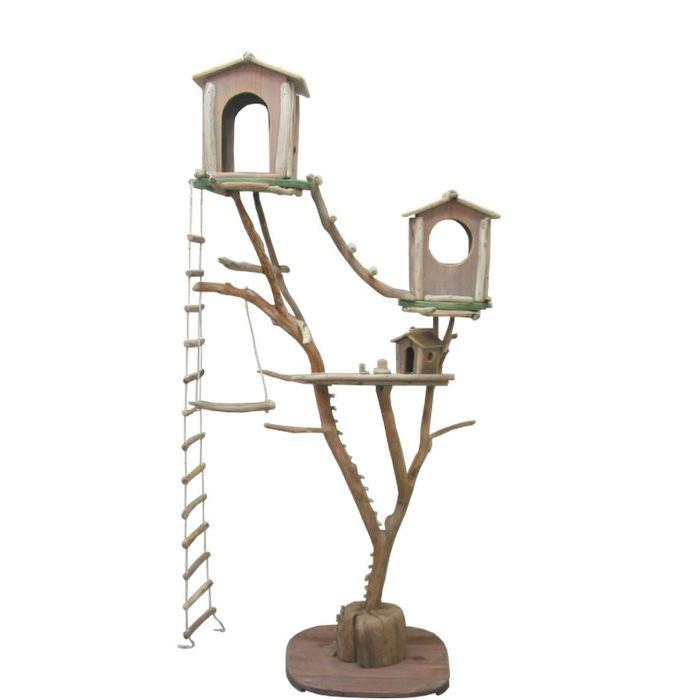 「送料無料」オリジナル大型流木バードジムスタンド（ツリーハウスオブジェタイプ）pb68 オリジナル流木ペット用品鳥用品 | 