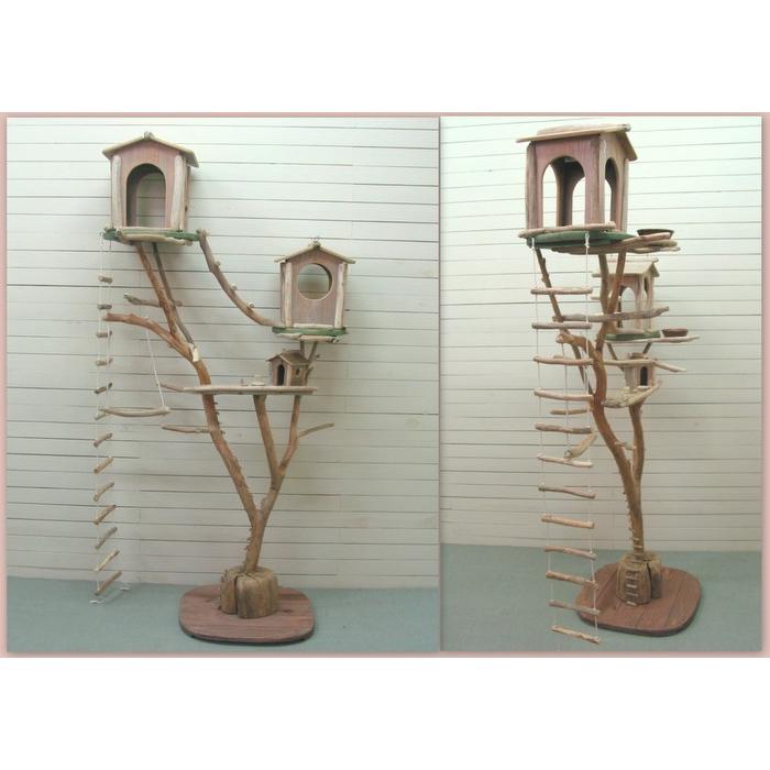 「送料無料」オリジナル大型流木バードジムスタンド（ツリーハウスオブジェタイプ）pb68 オリジナル流木ペット用品鳥用品 |  | 02