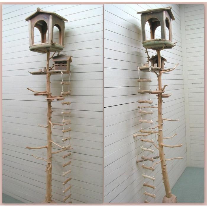 オリジナル大型流木バードジムタワー（ツリーハウスオブジェタイプ）［数量限定計６台］pb79 |  | 03