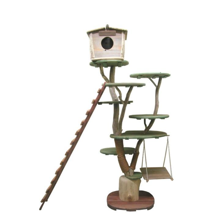 オリジナル大型流木キャットタワー（駆上りハシゴ付きツリーハウスタイプ）［pk41］ ペット用品 猫グッズ アニマルタワー