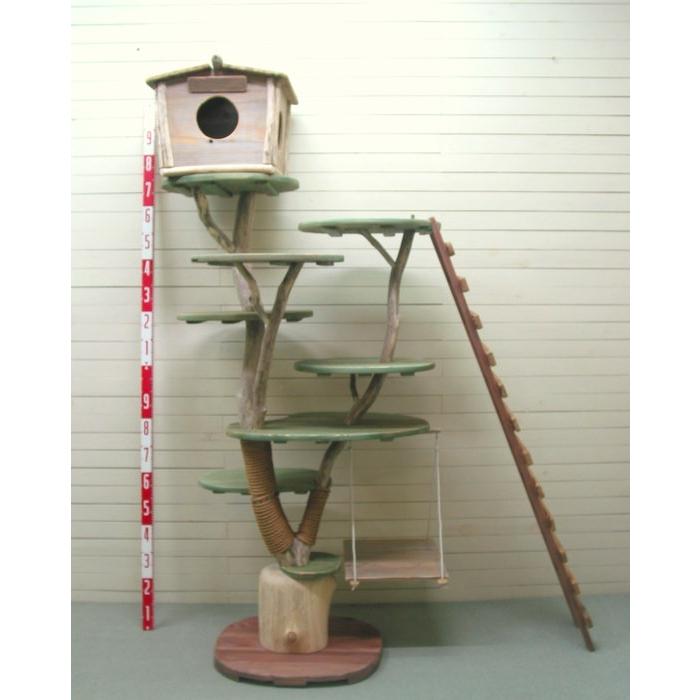 オリジナル大型流木キャットタワー（駆上りハシゴ付きツリーハウスタイプ）［pk41］ ペット用品 猫グッズ アニマルタワー その他小動物用品