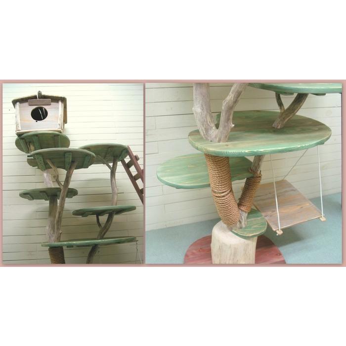 オリジナル大型流木キャットタワー（駆上りハシゴ付きツリーハウスタイプ）［pk41］ ペット用品 猫グッズ アニマルタワー その他小動物用品