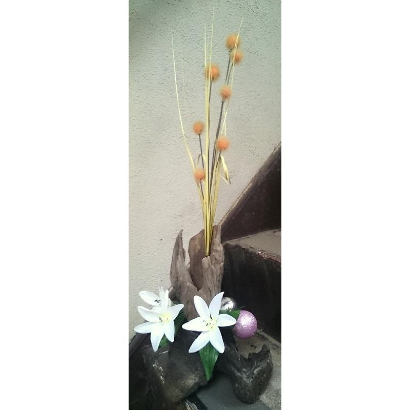 流木フラワーアレンジ コラボ作品　scf07　オリジナル流木インテリア雑貨　アートオブジェ　花器　花台　華材　花瓶　ディスプレイスタンド　置物 |  | 04