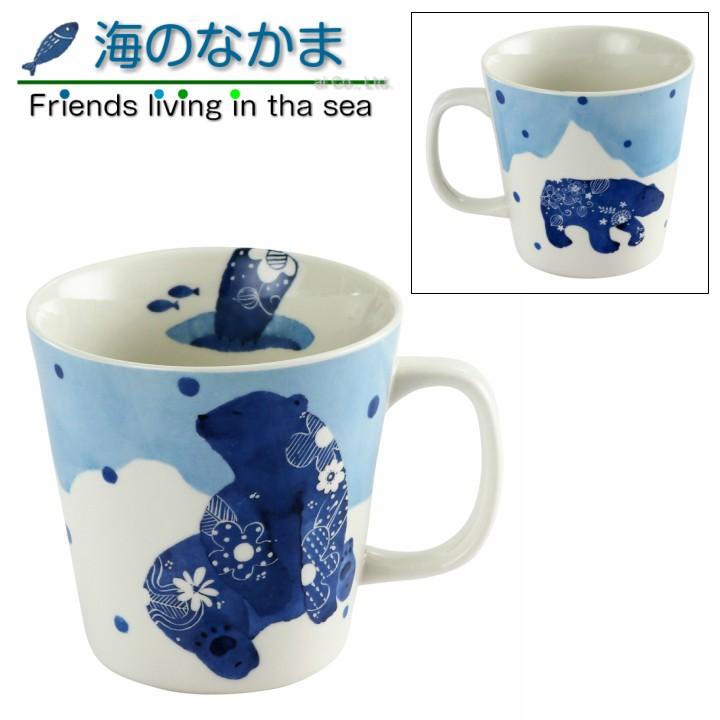 新生活 プレゼント 美濃焼 マグカップ おしゃれ 陶器 和 マグ かわいい 日本製 誕生日ギフト 動物グッズ にゃん屋 海のなかまマグカップ しろくま 単品 A153 和食器と雑貨のお店 ルアン 通販 Yahoo ショッピング