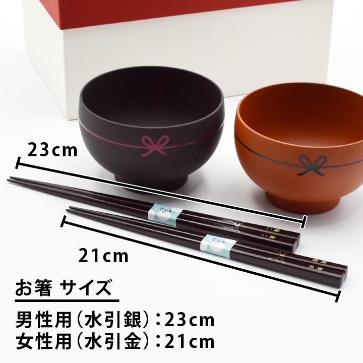 風趣 名入れ プレゼント ギフト 結婚祝い 日本製 Mizuhiki お椀 ＆ お 