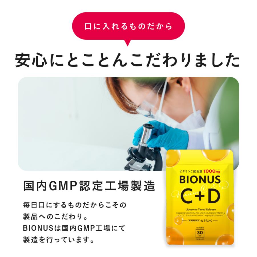 ビタミンC サプリ リポソーム ビオナス 30日分 1000mg ビタミンD