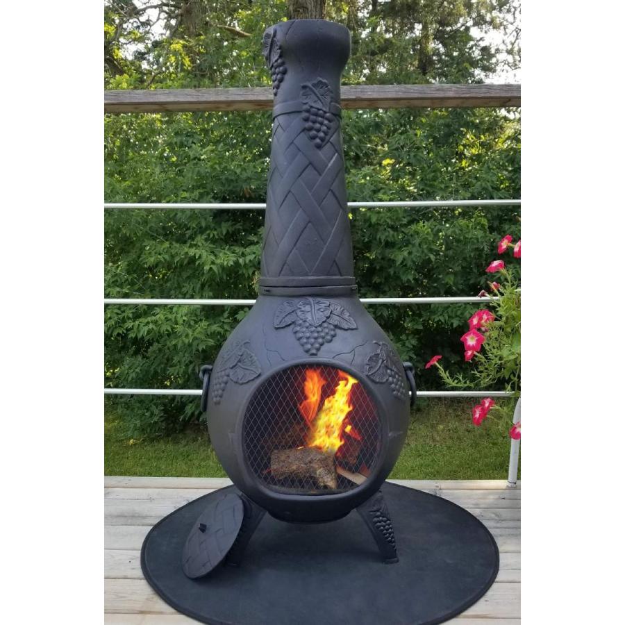 The Blue Rooster CAST Aluminum Grape Style Wood Burning Chiminea in Ch.