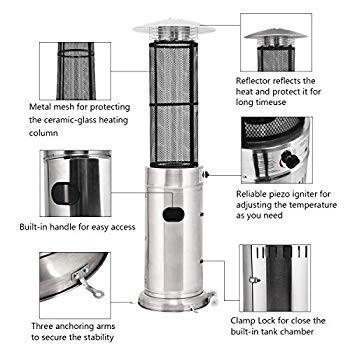 Giantex Outdoor Propane Patio Heaters Floor-Standing Round W/Dancing F