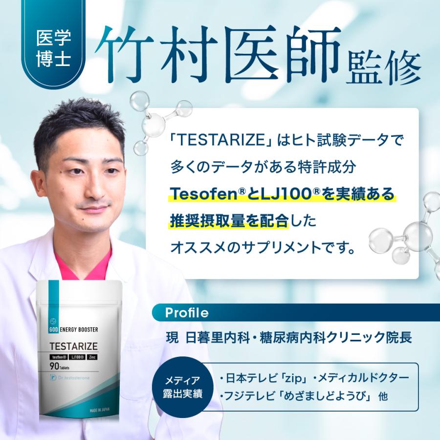 Dr.テストステロン TESTARIZE 2個セット テストフェン トンカットアリ サプリ グルコン酸亜鉛 LJ100 ［栄養機能食品］90粒 亜鉛 メンズ 男性 |  | 02