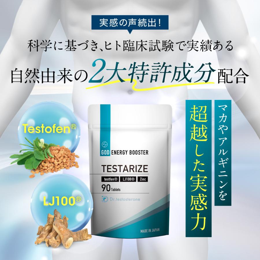 Dr.テストステロン TESTARIZE 2個セット テストフェン トンカットアリ サプリ グルコン酸亜鉛 LJ100 ［栄養機能食品］90粒 亜鉛 メンズ 男性 |  | 05