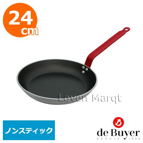 デバイヤー（de Buyer） アルミ製ノンスティック 24cm レッドハンドル